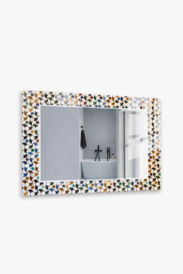 HEM TABLO HEM AYNA MOZAİK DESEN DEKORATİF CAM DUVAR AYNASI EV DEKORU