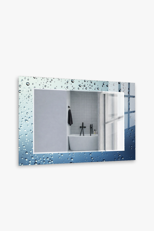 HEM TABLO HEM AYNA SU DAMLASI EFEKT DEKORATİF CAM DUVAR AYNASI EV DEKORU