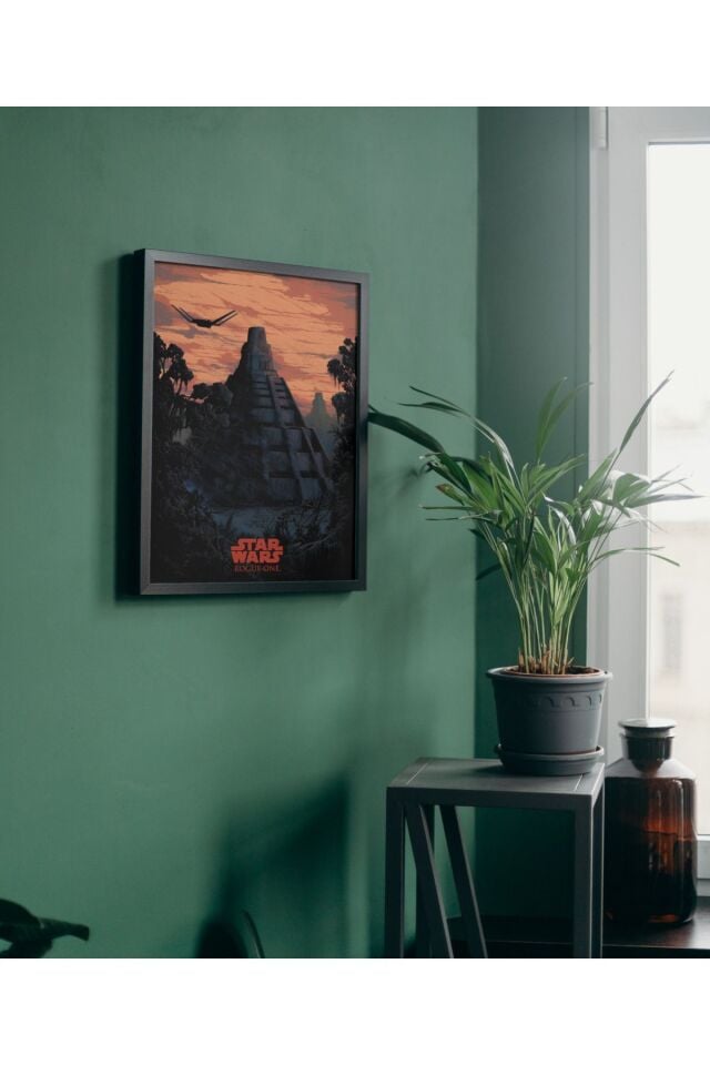 Çok Renkli - Star Wars Film Dekorasyon Çerçeveli Tasarım Poster Tablo