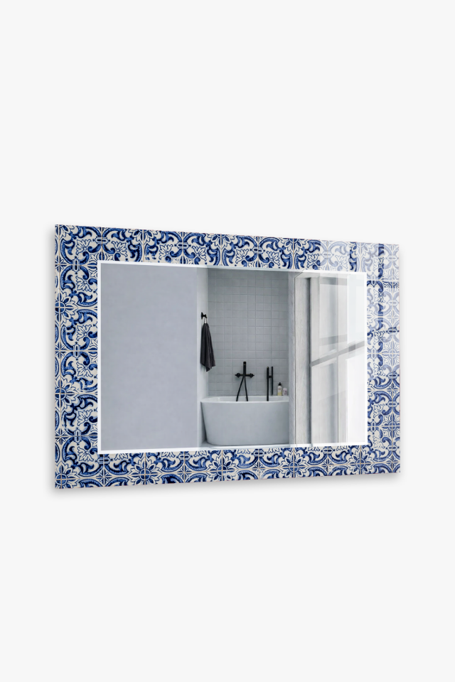 HEM TABLO HEM AYNA ÇİNİ DESEN OTANTİK CAM DUVAR AYNASI EV DEKORU