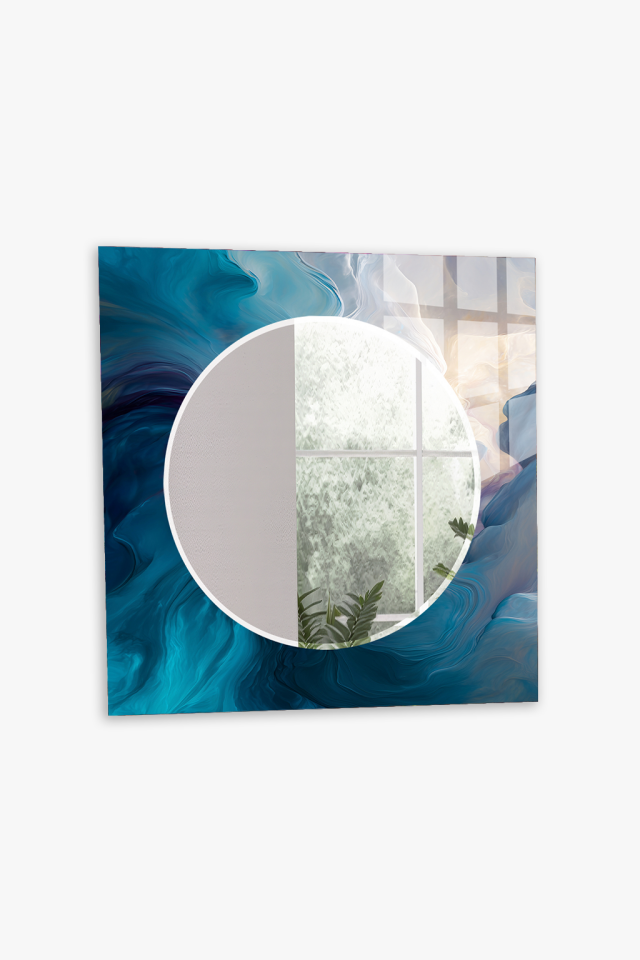 HEM TABLO HEM AYNA SANATSAL MOZAIK DOKU DESEN CAM DUVAR AYNASI EV DEKORU