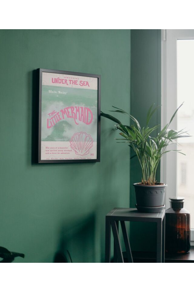 Çok Renkli - Little Mermaid Sea Deniz Kızı Pinterest Poster Çerçeveli Yüksek Kaliteli Dekorasyon Tasarım Tablo