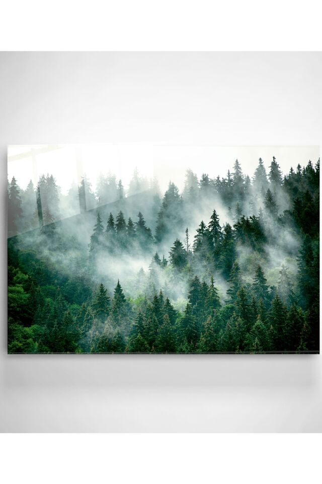 Yeşil Ağaçlar Cam Tablo, Dekoratif Cam Tablo