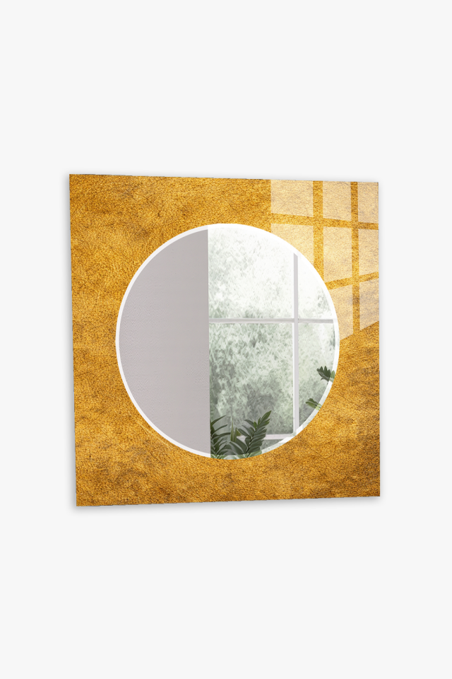 HEM TABLO HEM AYNA ALTIN VARAK DOKU LÜKS CAM DUVAR AYNASI EV DEKORU