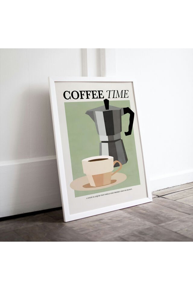 Çok Renkli - Coffee Time Tea Time Kahvaltılık Dekorasyon Yüksek Kaliteli Çerçevesiz Duvar Tablosu Poster