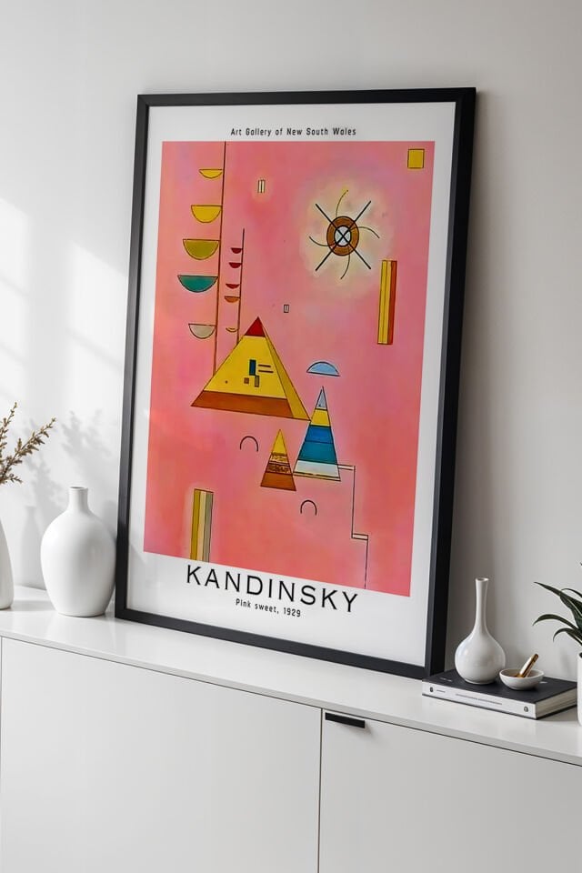 SİYAH - Wassily Kandinsky - Spiritüel Geometri - Ahşap Çerçeveli Duvar Tablosu