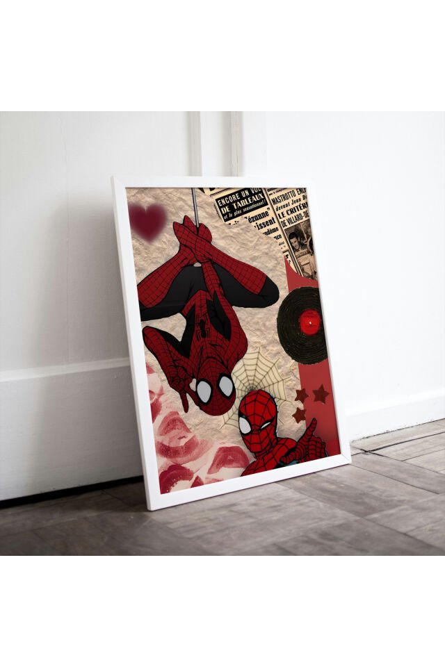 Çok Renkli - Örümcek Adam Spider Man Dekorasyon Yüksek Kaliteli Çerçevesiz Duvar Tablosu Poster