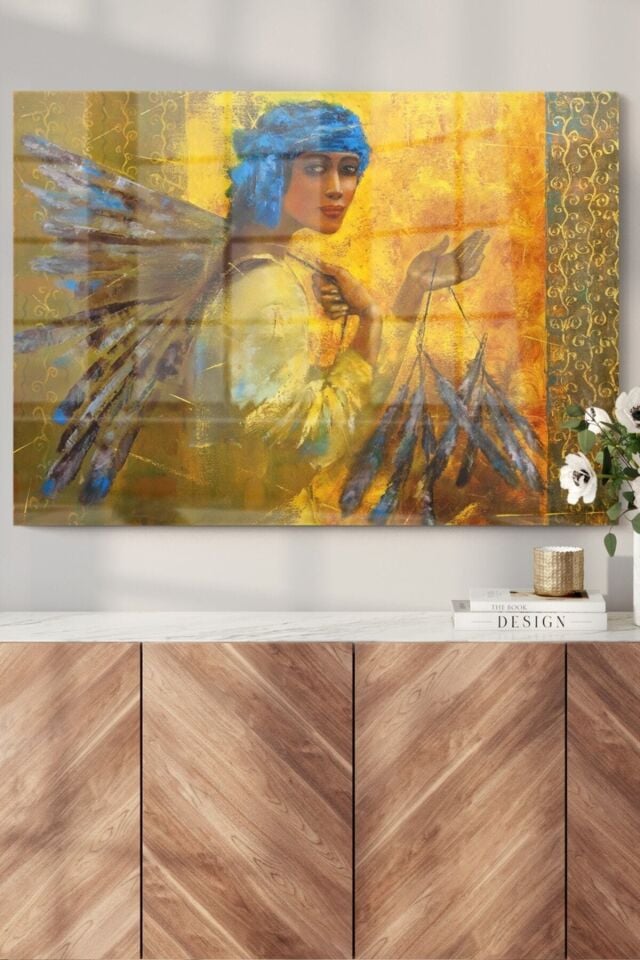 Çok Renkli - Hediyelik,dekoratif- Gustav Klimt | Sanat Temalı Cam Tablo | 50x70 Cm