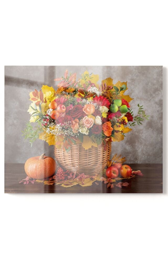 Sarı - Premium Mutfak Cam Ocak Arkası Koruyucu Tezgah Ankastre Arkası Koruyucu | Vazo Çiçek