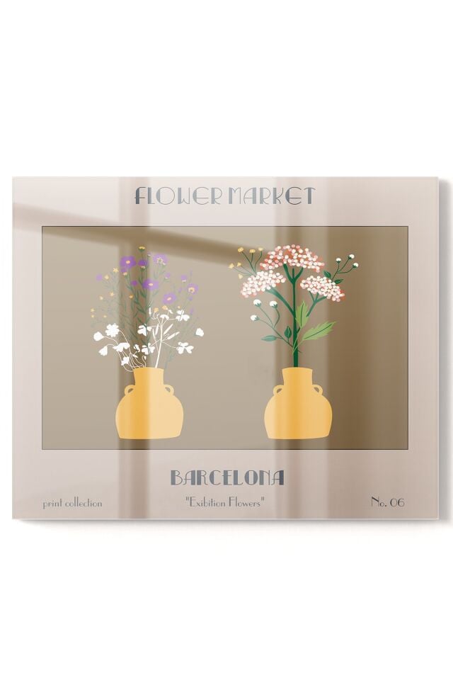 Sarı - Premium Mutfak Cam Ocak Arkası Koruyucu Tezgah Ankastre Arkası Koruyucu 52x60cm | Çiçek Vazo Sanat