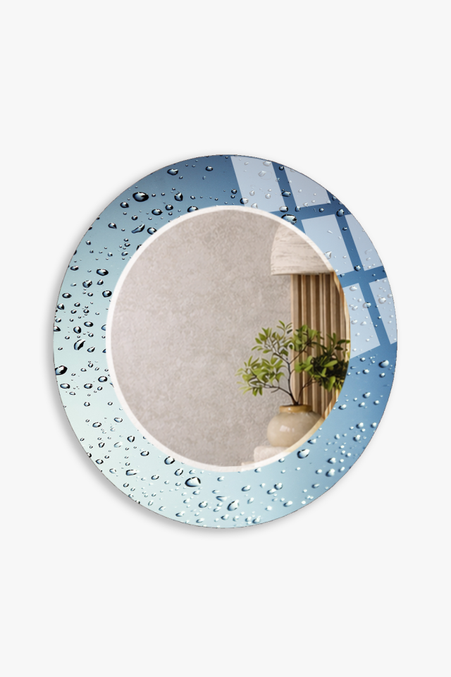 HEM TABLO HEM AYNA YAĞMUR DAMLASI CAM EFEKTİ TASARIM CAM DUVAR AYNASI EV DEKORU