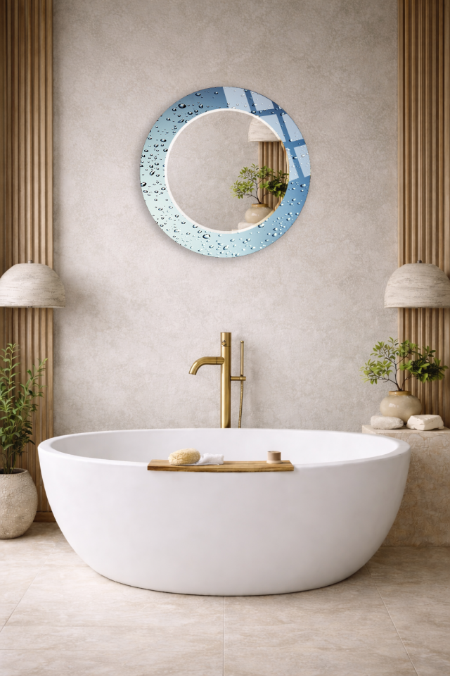 HEM TABLO HEM AYNA YAĞMUR DAMLASI CAM EFEKTİ TASARIM CAM DUVAR AYNASI EV DEKORU