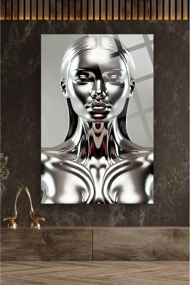 Metal Kadın 4mm Lüks Kırılmaz Temperli Yüksek Çözünürlüklü Cam Tablo