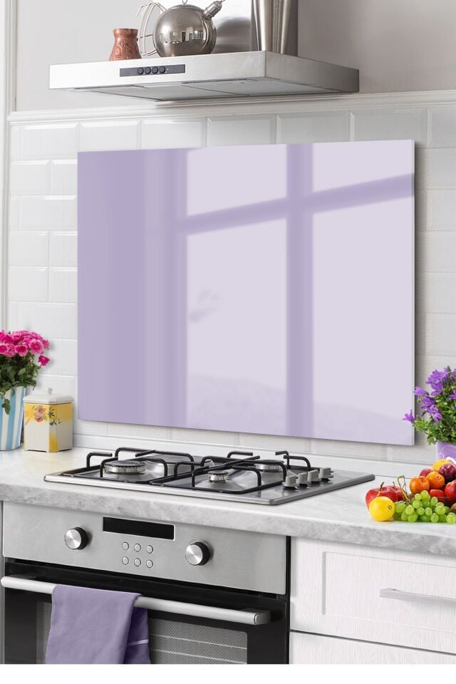 Eflatun - Premium Mutfak Cam Ocak Arkası Koruyucu Tezgah Ankastre Arkası Koruyucu | Eflatun