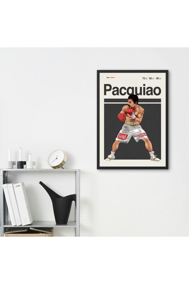 Çok Renkli - Manny Pacquiao Boks Dövüş Çerçevesiz Dekorasyon Yüksek Kaliteli Duvar Tablosu Poster