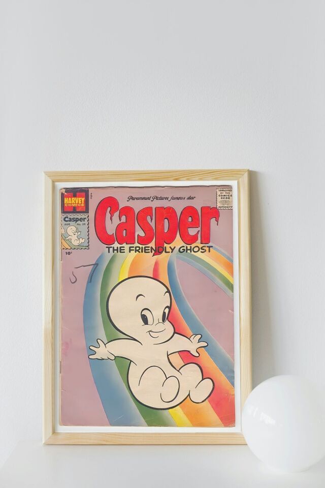 Çok Renkli - Hayalet Casper Çerçevesiz Dekorasyon Yüksek Kaliteli Duvar Tablosu Poster