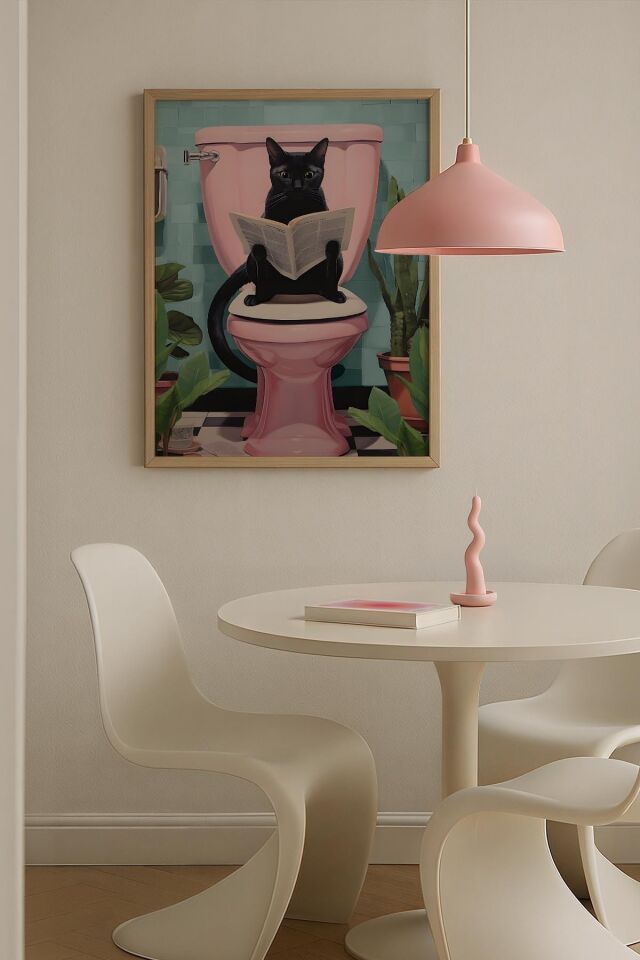 DOĞAL AHŞAP - Çiçekli Kaplan Turuncu Maksimalist Sanatı Ahşap Çerçeveli Duvar Tablosu