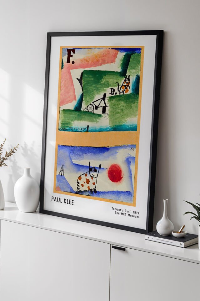 SİYAH - Paul Klee - Renklerin Senfonisi - Ahşap Çerçeveli Duvar Tablosu