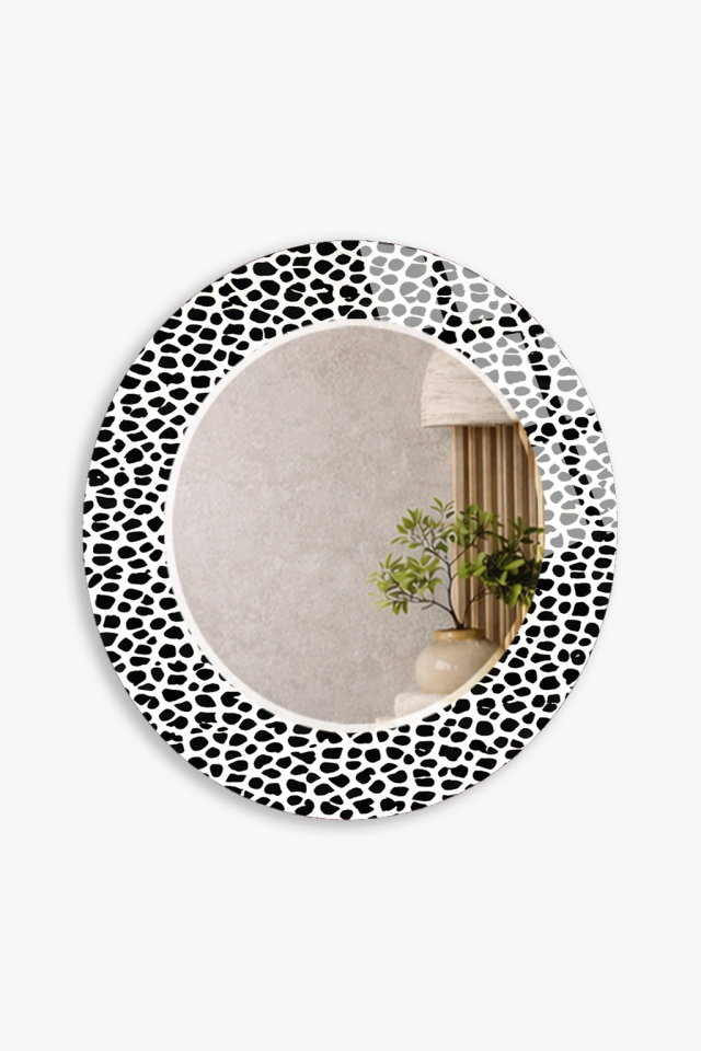 HEM TABLO HEM AYNA DALMAÇYA DESENLİ MODERN CAM DUVAR AYNASI EV VE ANTRE DEKORU