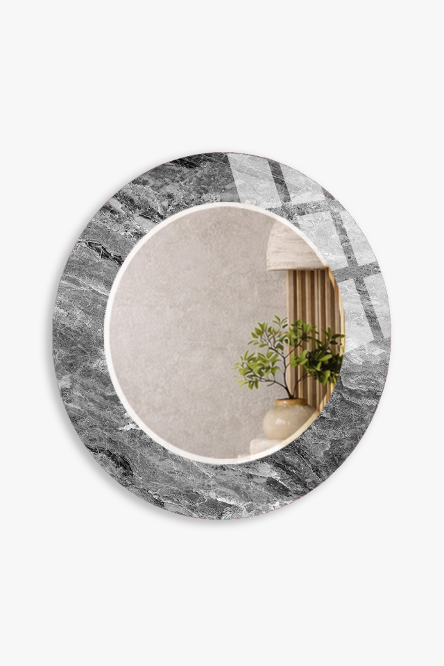 HEM TABLO HEM AYNA MERMER DOKULU ŞIK CAM DUVAR AYNASI BANYO VE EV DEKORU