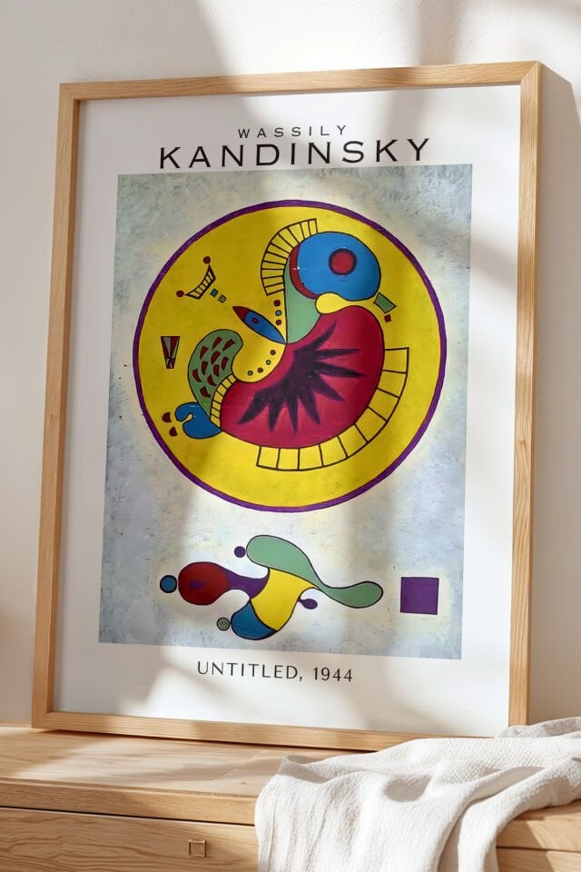 DOĞAL AHŞAP - Wassily Kandinsky - Ruhsal Formlar - Ahşap Çerçeveli Duvar Tablosu