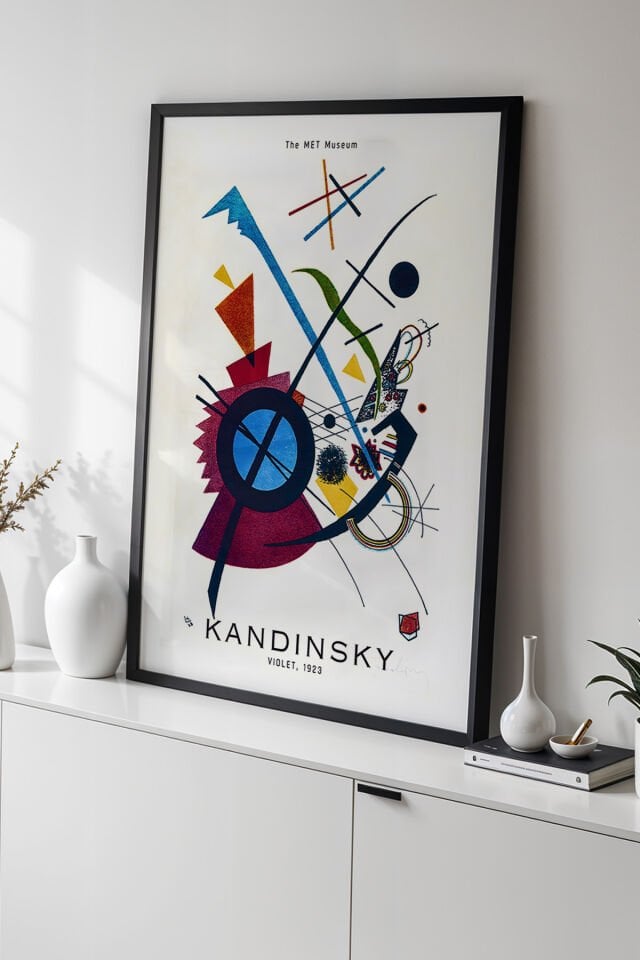 SİYAH - Wassily Kandinsky - Soyut Denge - Ahşap Çerçeveli Duvar Tablosu