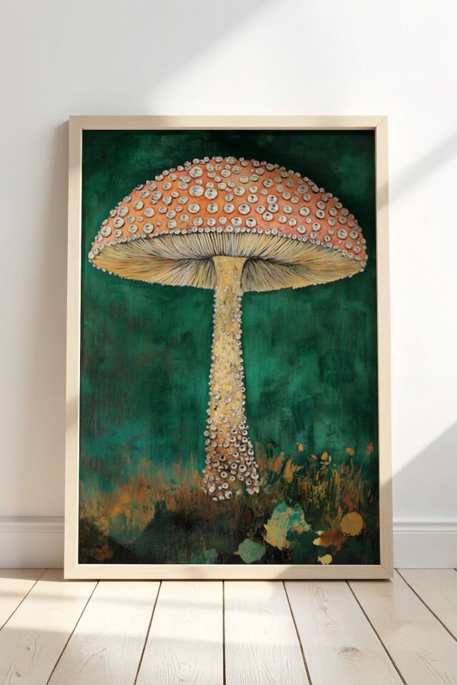 DOĞAL AHŞAP - Soyut Sanat Doğal Ahşap Çerçeveli Duvar Tablosu