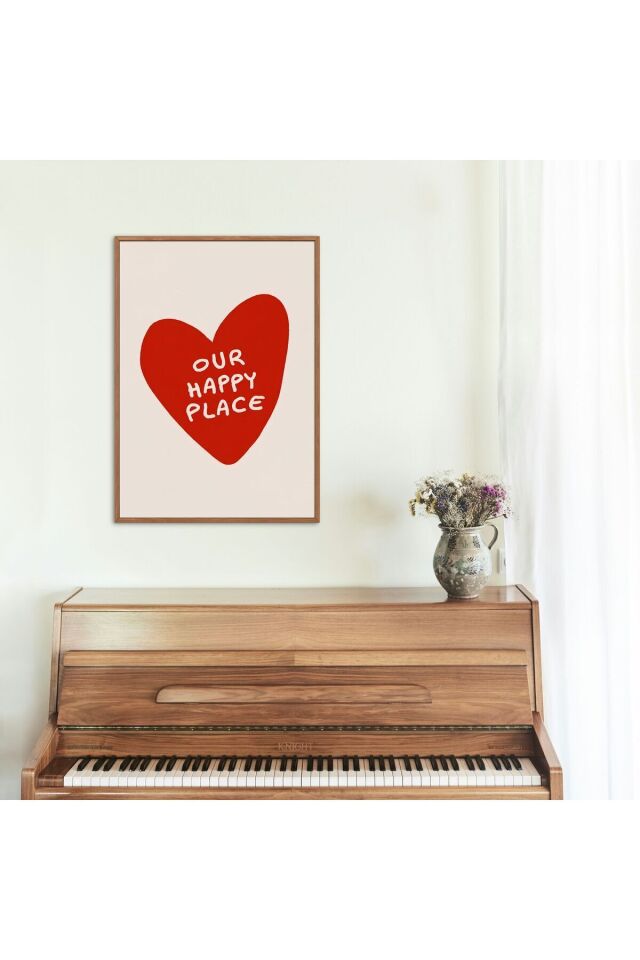 Çok Renkli - Our Happy Place Çerçevesiz Yüksek Kaliteli Duvar Tablosu Poster